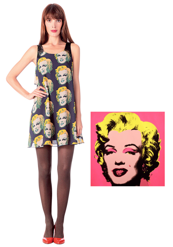 Biểu tượng sắc đẹp Marilyn Monroe trong bức chân dung nổi tiếng của Andy Warhol xuất hiện trên thiết kế của Pepe Jeans. 
